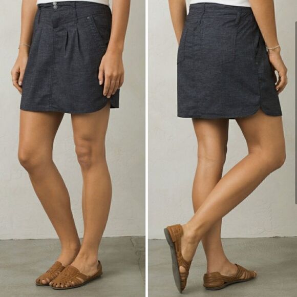 Prana Lizabeth Skirt Charcoal Gray NEW - Picture 4 of 15
